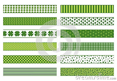 Patrick`s day seamless ribbons template Stock Photo